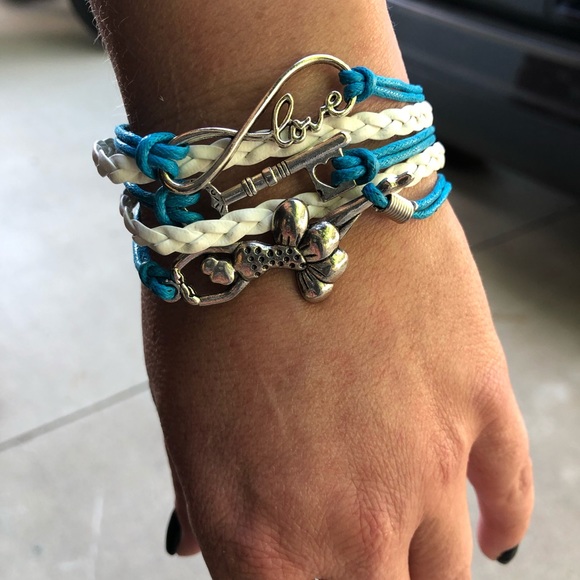 3/$25 Blue and White Ballerina Bracelet - Picture 3 of 5